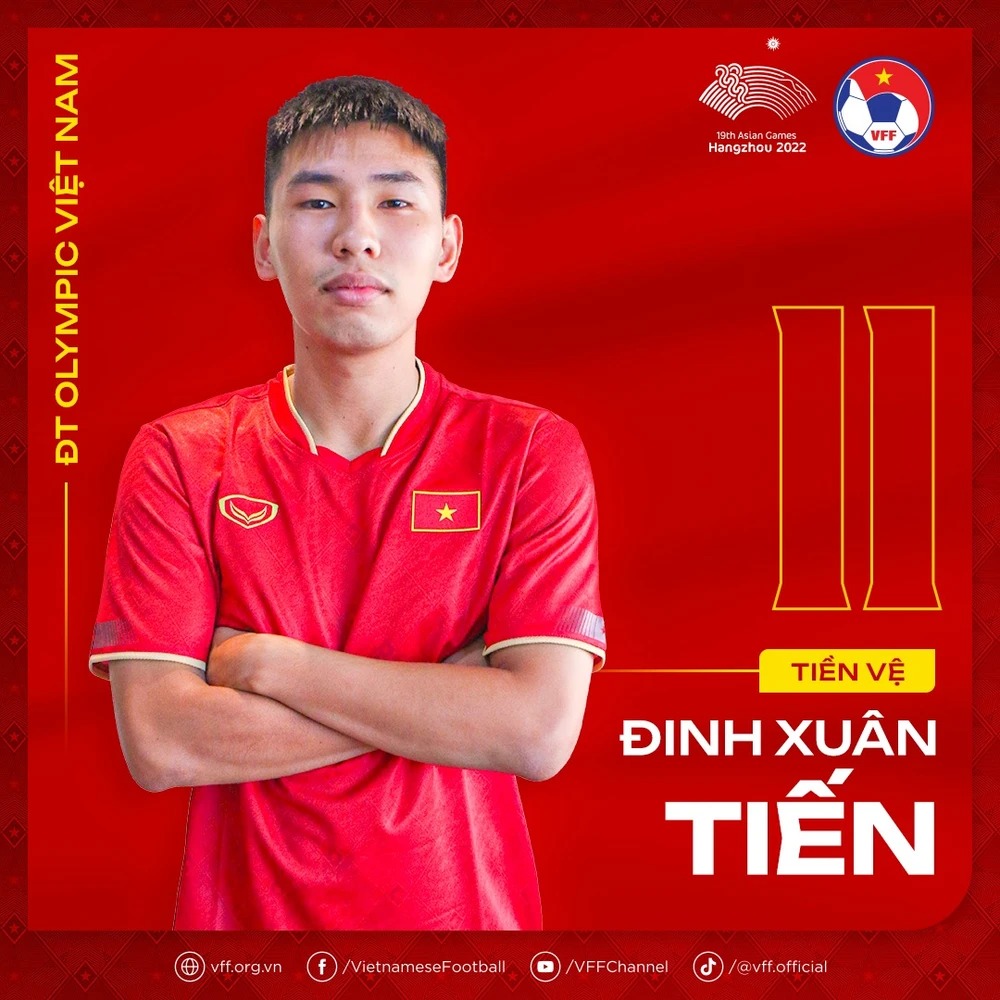  Xuân Tiến đang thi đấu ở vị trí tiền vệ cho CLB Sông Lam Nghệ An và đội tuyển U-23 Việt Nam